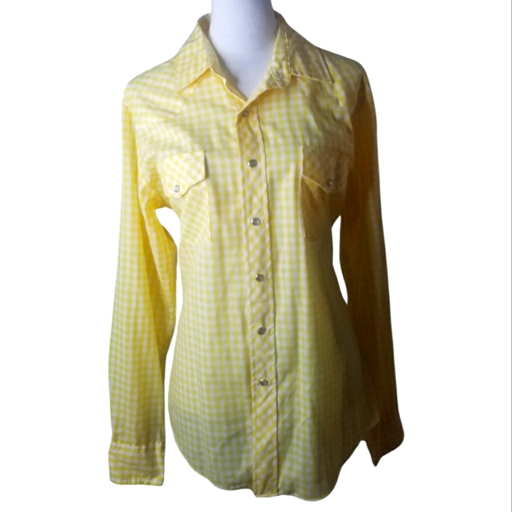 Malco Modes Vintage Square Dance Snap Button Shirt
